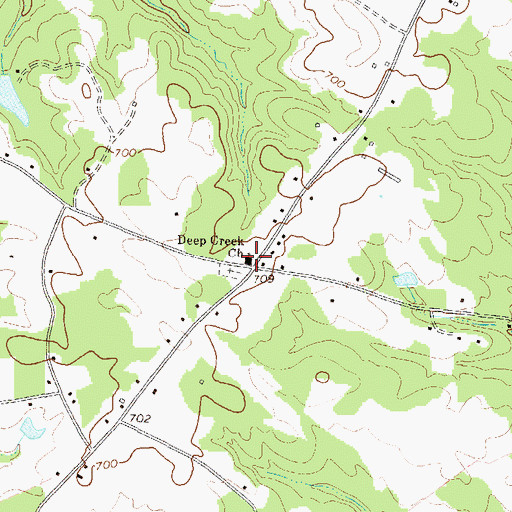 Topographic Map of Deep Creek Church, GA