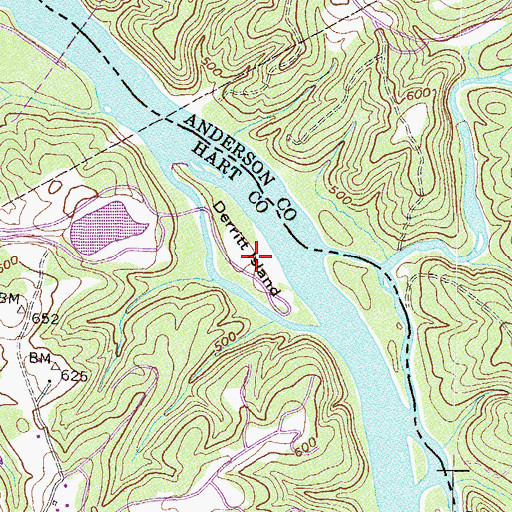 Topographic Map of Derritt Island, GA