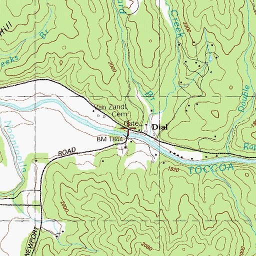Topographic Map of Dial, GA