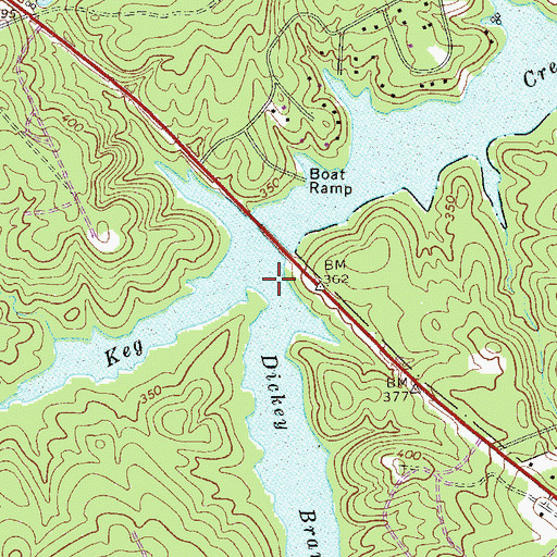 Topographic Map of Dickey Branch, GA