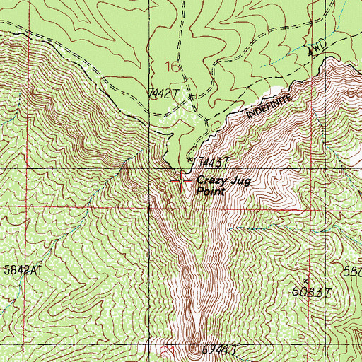 Topographic Map of Crazy Jug Point, AZ
