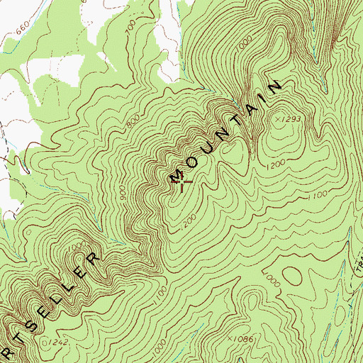 Topographic Map of Dirtseller Mountain, GA