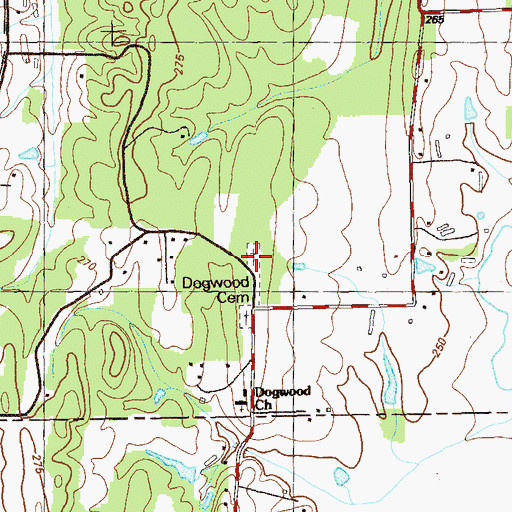 Topographic Map of Dogwood Cemetery, GA