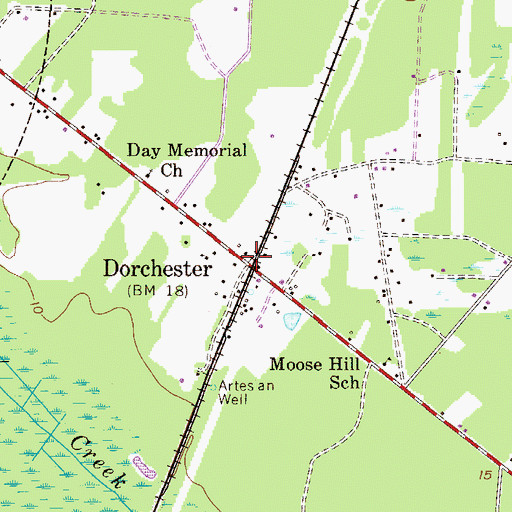 Topographic Map of Dorchester, GA