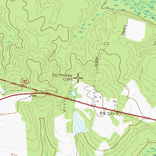 Topographic Map of Dorminey Cemetery, GA