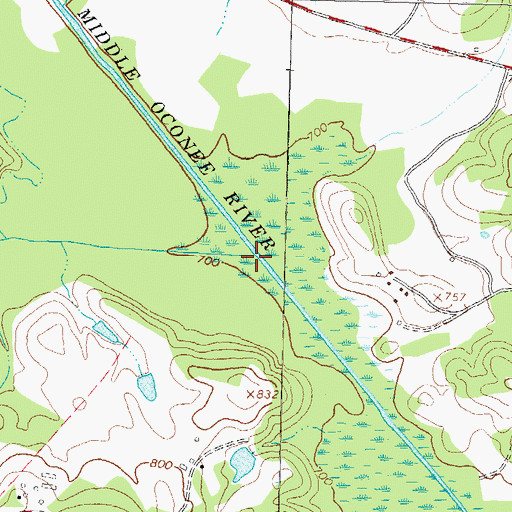 Topographic Map of Dosters Creek, GA