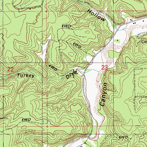 Topographic Map of Turkey Draw, AZ