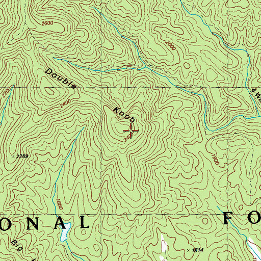 Topographic Map of Double Knob, GA