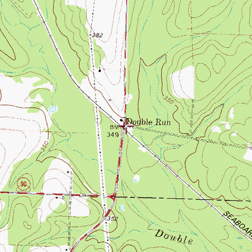 Topographic Map of Double Run, GA