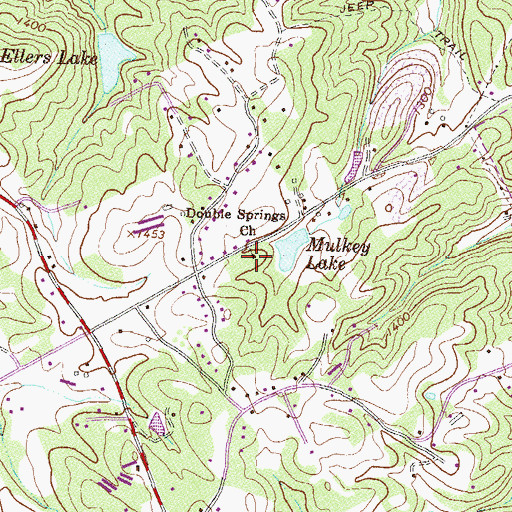 Topographic Map of Double Springs Church, GA