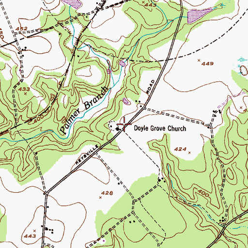 Topographic Map of Doyle Grove Church, GA