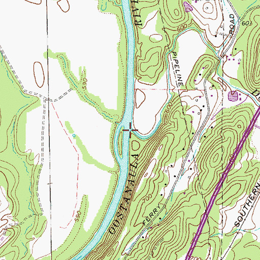 Topographic Map of Dozier Creek, GA