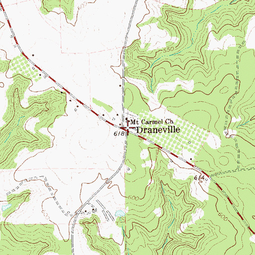 Topographic Map of Draneville, GA