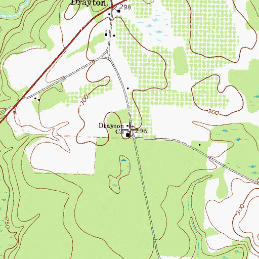 Topographic Map of Drayton Baptist Church, GA