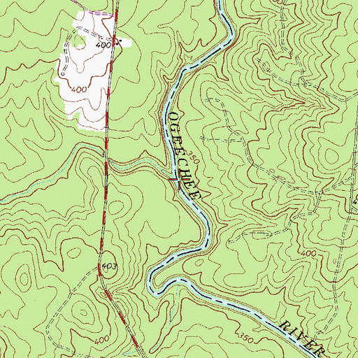 Topographic Map of Dry Creek, GA