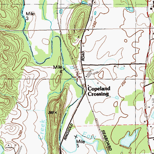 Topographic Map of Dry Creek, GA