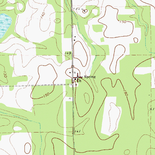 Topographic Map of Dry Spring Church, GA