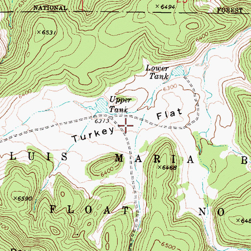 Topographic Map of Turkey Flat, AZ