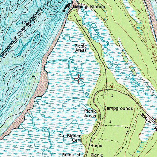 Topographic Map of Du Bianons Creek, GA