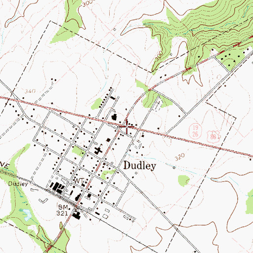 Topographic Map of Dudley, GA