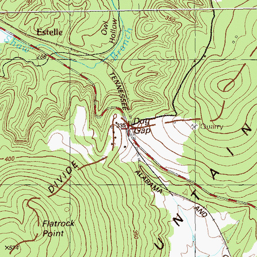 Topographic Map of Dug Gap, GA