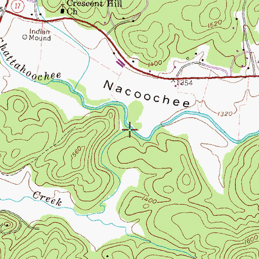 Topographic Map of Dukes Creek, GA