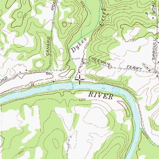 Topographic Map of Dykes Creek, GA