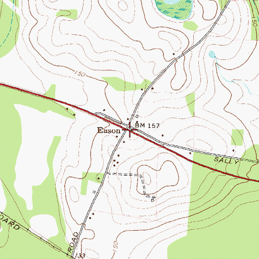 Topographic Map of Eason, GA