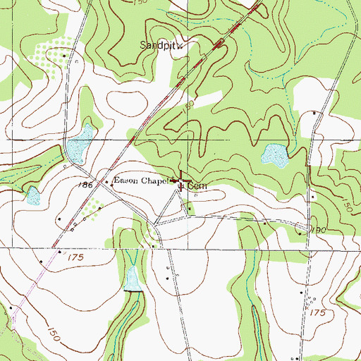 Topographic Map of Eason Chapel, GA