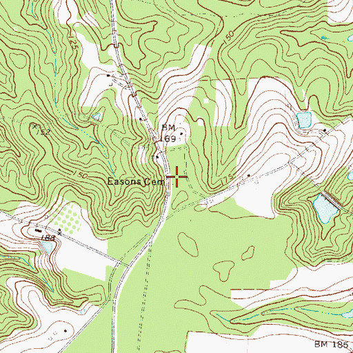 Topographic Map of Easons Cemetery, GA