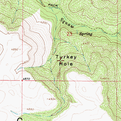 Topographic Map of Turkey Hole, AZ