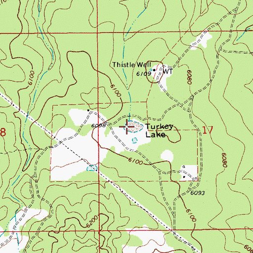 Topographic Map of Turkey Lake, AZ