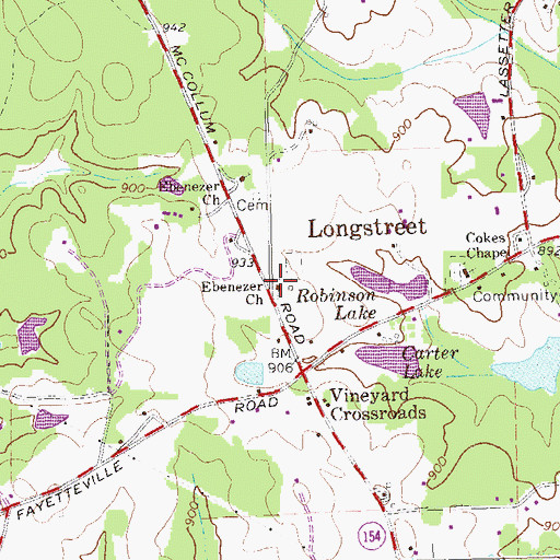 Topographic Map of Ebenezer Missionary Baptist Church, GA