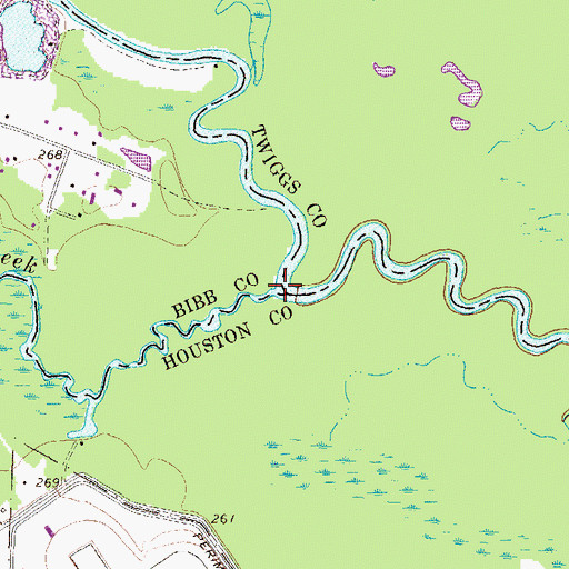 Topographic Map of Echeconnee Creek, GA
