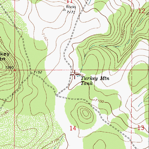 Topographic Map of Turkey Mountain Tank, AZ