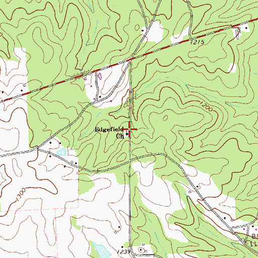 Topographic Map of Edgefield Church, GA
