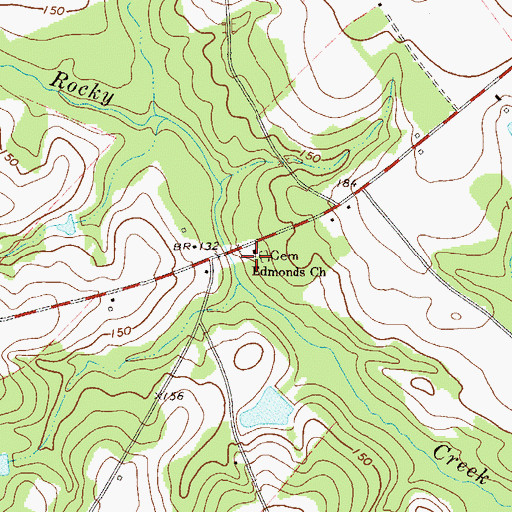 Topographic Map of Edmonds Church, GA