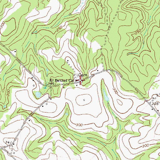 Topographic Map of El Bethel Church, GA