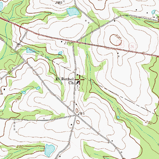 Topographic Map of El Bethel Church, GA