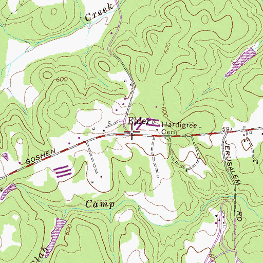 Topographic Map of Elder, GA