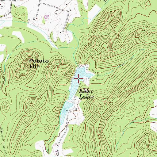 Topographic Map of Elder Lakes, GA