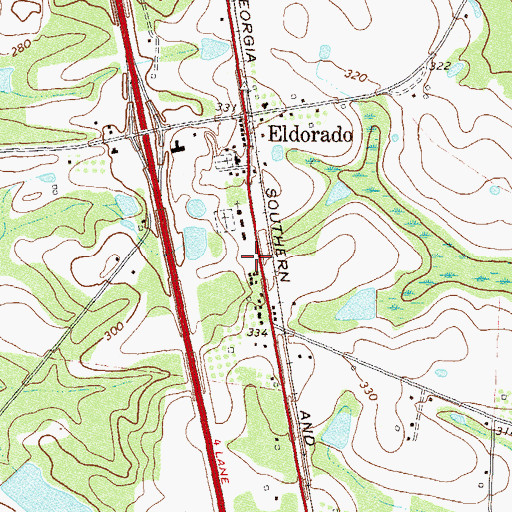 Topographic Map of Eldorado, GA