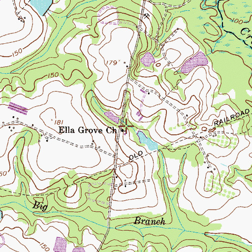 Topographic Map of Ella Grove Church, GA