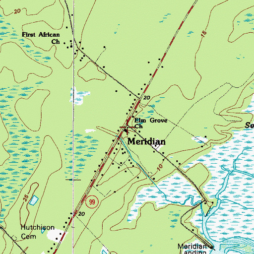 Topographic Map of Elm Grove Church, GA