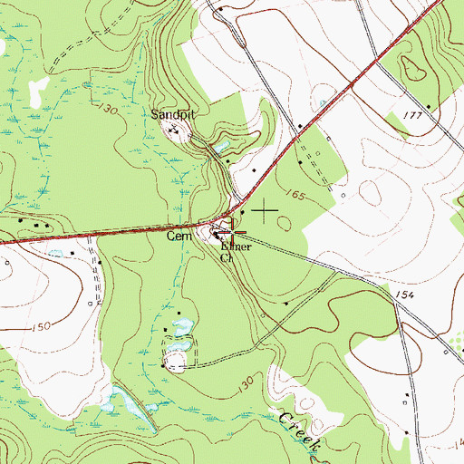 Topographic Map of Elmer Church, GA
