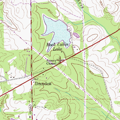 Topographic Map of Emory Chapel Methodist Church, GA