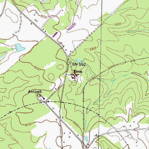 Topographic Map of New Enon Baptist Church, GA