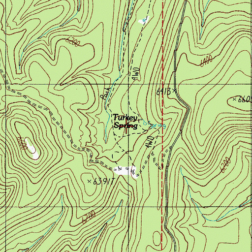 Topographic Map of Turkey Spring, AZ