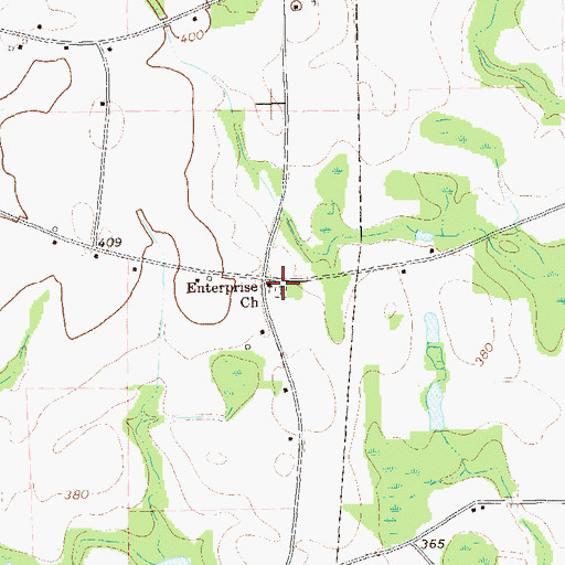 Topographic Map of Enterprise Church, GA