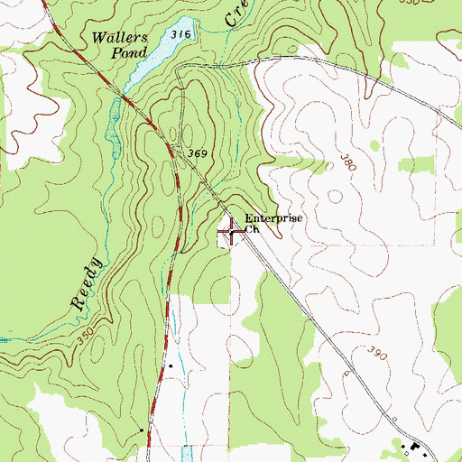 Topographic Map of Enterprise Church, GA